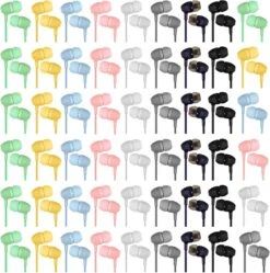 200 Pack Earbuds Bulk Kids Earphones 3.5 Mm Classroom Headphones For Students Assorted Colors Earbuds Wired Earphones Without Mic For Schools Classroom Students Individually Bagged (Multicolor)