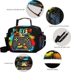 VIGTRO Game Joystick Player Lunch Bag,Insulated Leakproof Lunch Box With Adjustable Shoulder Strap,Gamepad Console Controller Reusable Cooler Tote Bag For Work,Office,Picnic,Travel -Appliantrix Cheap Store 71sybOZS5L. AC SL1500