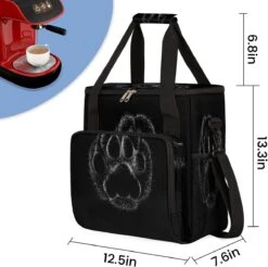 Cfpolar Coffee Maker Carrying Bag Black Cat Paw Travel Coffee Machine Bag Carrying Organizer Case Portable Single Serve Coffee Brewer Tote Bag Storage Bag For Camping Picnic -Appliantrix Cheap Store 71t1gLXeFlL. AC SL1200