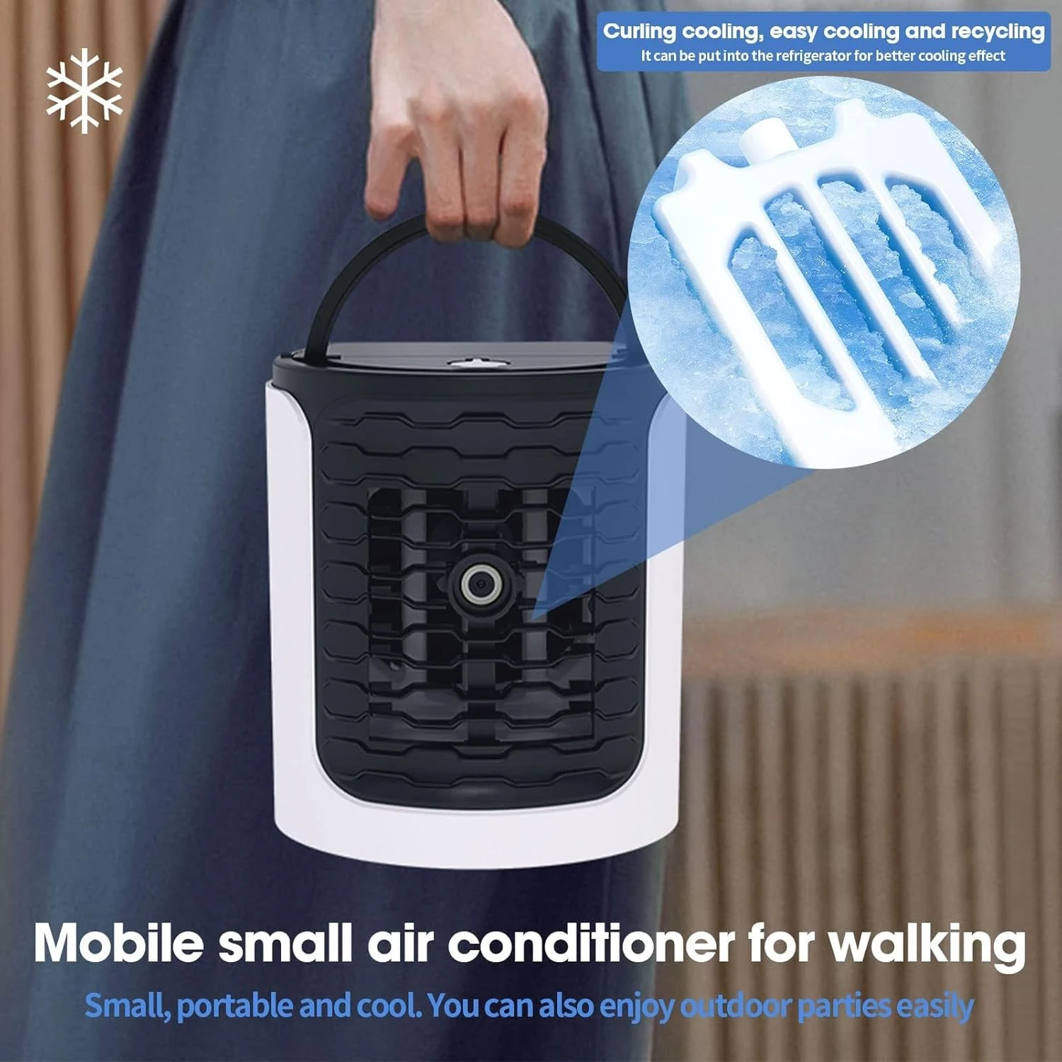 GENERIC Portable Air Conditioners,3-In-1 Evaporative Mini Air Conditioner Cooler,Personal Air Cooler Humidifier,7 Colors Light,Desk Air Conditioner Cooling Fan For Home Office Bedroom Camping 5 GENERIC Portable Air Conditioners,3-In-1 Evaporative Mini Air Conditioner Cooler,Personal Air Cooler Humidifier,7 Colors Light,Desk Air Conditioner Cooling Fan For Home Office Bedroom Camping - Image 5