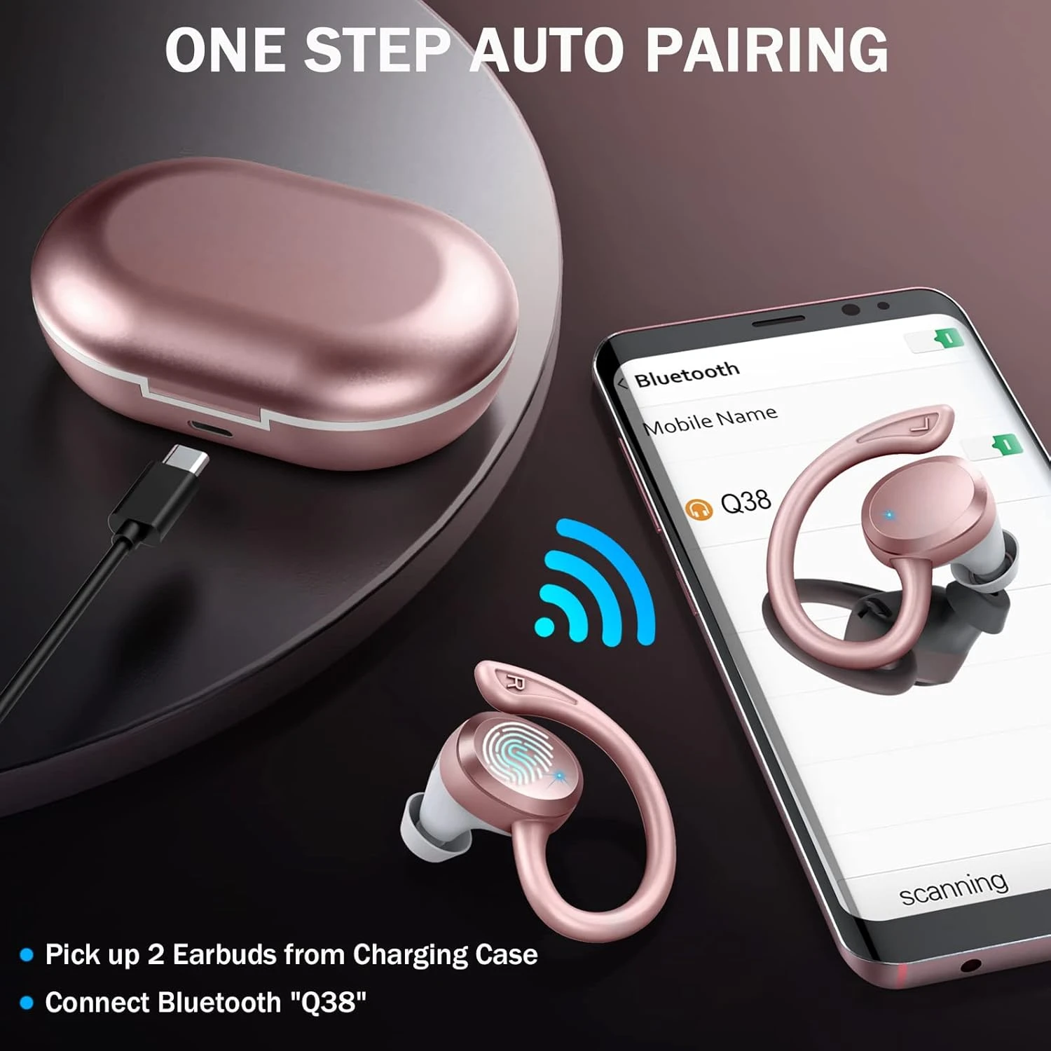 Wireless Earbuds Bluetooth Headphones, Bluetooth 5.3 Earbuds With Immersive HiFi Stereo, 2023 New 48Hrs Wireless Ear Buds Over Ear, HD Mic, Comfortable Sport Earhooks, IP7 Waterproof In Ear Earphones 4 Wireless Earbuds Bluetooth Headphones, Bluetooth 5.3 Earbuds With Immersive HiFi Stereo, 2023 New 48Hrs Wireless Ear Buds Over Ear, HD Mic, Comfortable Sport Earhooks, IP7 Waterproof In Ear Earphones - Image 4