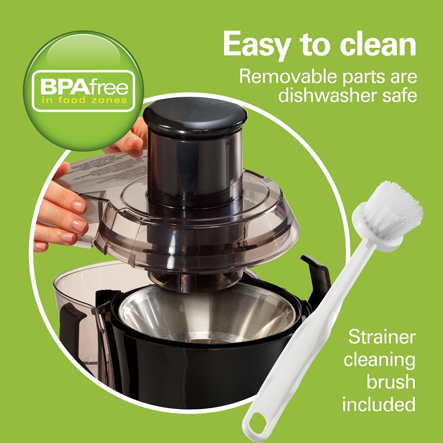 Hamilton Beach Juicer Machine, Big Mouth Large 3” Feed Chute For Whole Fruits And Vegetables, Easy To Clean, Centrifugal Extractor, BPA Free, 800W Motor, Black 5 Hamilton Beach Juicer Machine, Big Mouth Large 3” Feed Chute For Whole Fruits And Vegetables, Easy To Clean, Centrifugal Extractor, BPA Free, 800W Motor, Black - Image 5