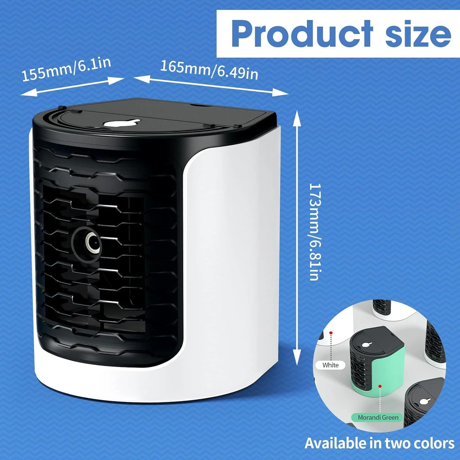 GENERIC Portable Air Conditioners,3-In-1 Evaporative Mini Air Conditioner Cooler,Personal Air Cooler Humidifier,7 Colors Light,Desk Air Conditioner Cooling Fan For Home Office Bedroom Camping 2 GENERIC Portable Air Conditioners,3-In-1 Evaporative Mini Air Conditioner Cooler,Personal Air Cooler Humidifier,7 Colors Light,Desk Air Conditioner Cooling Fan For Home Office Bedroom Camping - Image 2