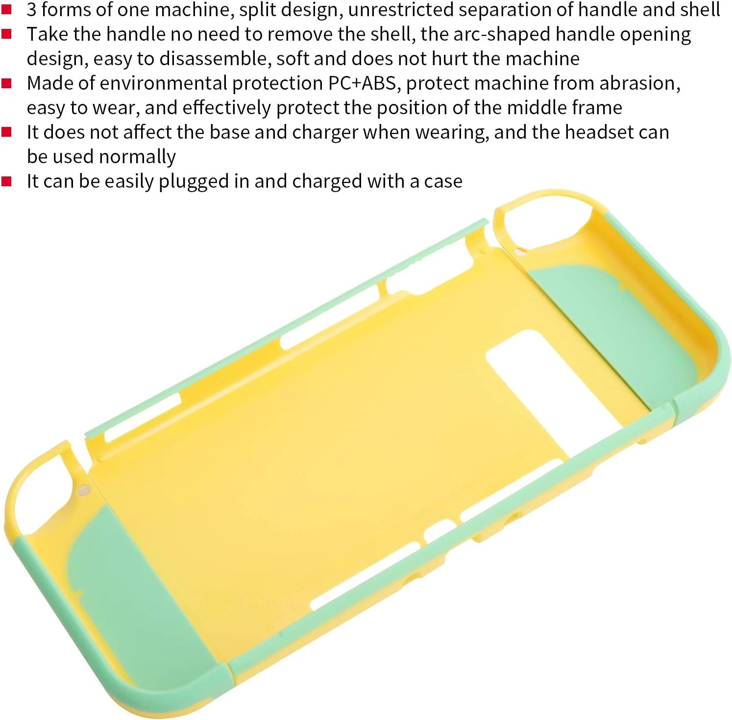 Lazmin112 Double Color Gamepad Protective Housing Cover,Game Console Controller Skin Shell Case Environmental Protection Materials For NS(Yellow+Green) 2 Lazmin112 Double Color Gamepad Protective Housing Cover,Game Console Controller Skin Shell Case Environmental Protection Materials For NS(Yellow+Green) - Image 2