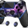 AceGamer SAMINRA Replacement For PS4 Controller With 2 Thumb Grips, Design Starry Sky Custom V2 Wireless Game Controllers, Compatible With PS4, Slim, Pro And Windows PC