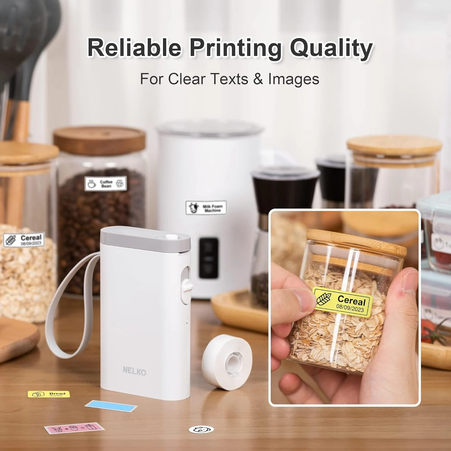 NELKO Label Maker Machine With Tape, P21 Portable Bluetooth Label Printer, Wireless Built-in Cutter Sticker Maker Mini Label Makers With Multiple Templates For Organizing Storage Office Home, White 7 NELKO Label Maker Machine With Tape, P21 Portable Bluetooth Label Printer, Wireless Built-in Cutter Sticker Maker Mini Label Makers With Multiple Templates For Organizing Storage Office Home, White - Image 7