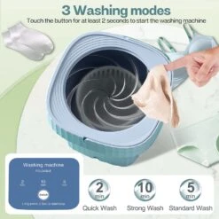 Portable Washing Machine, Foldable Mini Washing Machine For Socks, Baby Clothes, Towels, Underwear Or Delicate Items, Ideal For Apartment, Dorm, Camping, RV Travel And More (blue) -Appliantrix Cheap Store 71viC9JIKL. AC SL1500