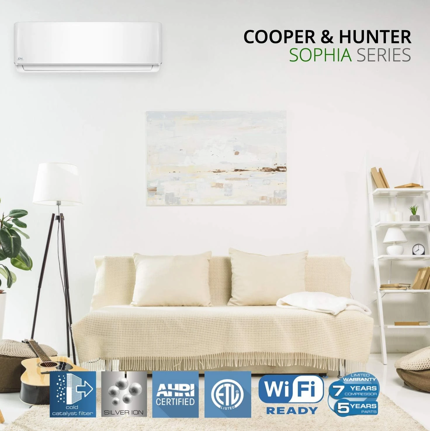 Cooper & Hunter Four 4 Zone 9,000 + 9,000 + 9,000 + 18,000 BTU Ductless Mini Split AC/Heating System Full Set With 25FT Installation Kits 2 Cooper & Hunter Four 4 Zone 9,000 + 9,000 + 9,000 + 18,000 BTU Ductless Mini Split AC/Heating System Full Set With 25FT Installation Kits - Image 2