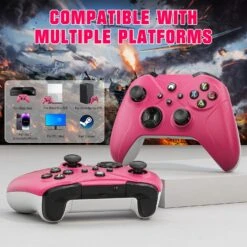 Gamrombo 32Ft Wireless Controller Compatible For Xbox Series X/S/Xbox One/Xbox One X/S/Android/iOS/PC Windows 7/8/10/11, Built-in Dual Vibration/3.5mm Audio Jack/TURBO/Macro Function -Deep Pink -Appliantrix Cheap Store 71w8sh5lUKL. AC SL1500