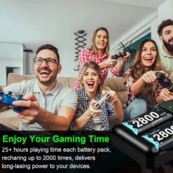 Rapthor 2800mAh Rechargeable Controller Battery Pack For Xbox One/Xbox Series X/Xbox One S/Xbox One X/Xbox One Elite, 4 X 2800 MAh High Power NI-MH Batteries Kit With Charger (4 Batteries+Charger) -Appliantrix Cheap Store 71wGct6s pL. SL1500