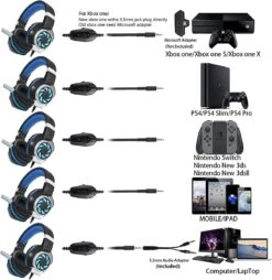 Headsets For Xbox One, PS4, PC, Nintendo Switch, Mac, Gaming Headset With Stereo Surround Sound, Over Ear Gaming Headphones With Noise Canceling Mic, LED Light (Headsets Blue) 12 Headsets For Xbox One, PS4, PC, Nintendo Switch, Mac, Gaming Headset With Stereo Surround Sound, Over Ear Gaming Headphones With Noise Canceling Mic, LED Light (Headsets Blue) -Appliantrix Cheap Store 71xY7JoTZ1L. AC SL1200