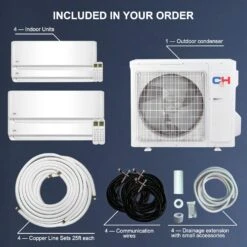 Cooper & Hunter Four 4 Zone 9,000 + 9,000 + 9,000 + 18,000 BTU Ductless Mini Split AC/Heating System Full Set With 25FT Installation Kits 7 Cooper & Hunter Four 4 Zone 9,000 + 9,000 + 9,000 + 18,000 BTU Ductless Mini Split AC/Heating System Full Set With 25FT Installation Kits -Appliantrix Cheap Store 71xrJ7SGbuL. AC SL1468