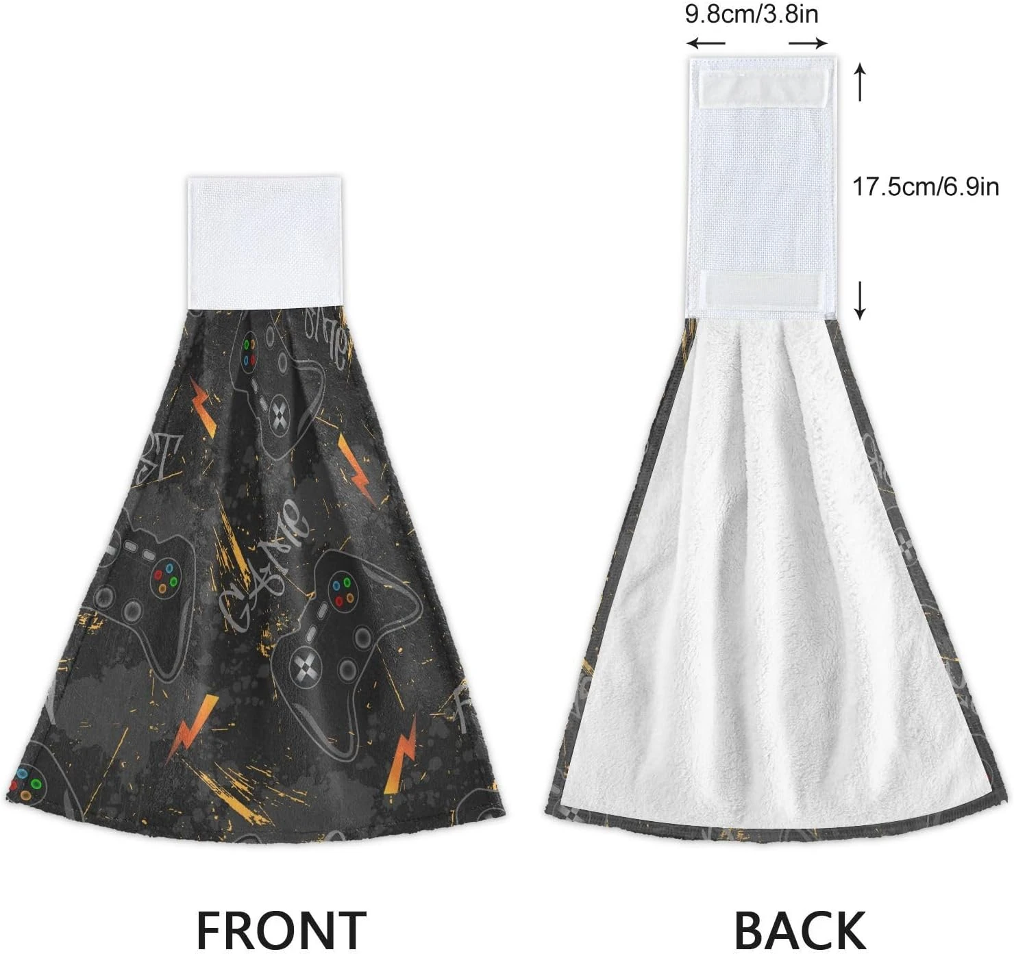 SLHKPNS Cool Game Joysticks Kitchen Hanging Hand Towels, Grunge Gamepad Console Absorbent Tie Towel With Loop 2 PCS Kitchen Linen Sets For Bathroom Restroom Home Decor 4 SLHKPNS Cool Game Joysticks Kitchen Hanging Hand Towels, Grunge Gamepad Console Absorbent Tie Towel With Loop 2 PCS Kitchen Linen Sets For Bathroom Restroom Home Decor - Image 4