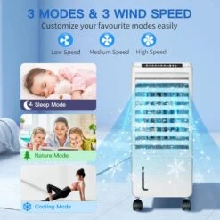 Portable Air Conditioners, 3-IN-1 Evaporative Air Cooler, Windowless Swamp Cooler W/ 3 Modes & 3 Speeds, Remote, 65° Oscillation, 1.85 Gal Water Tank, Air Conditioner Portable For Room Home Office 9 Portable Air Conditioners, 3-IN-1 Evaporative Air Cooler, Windowless Swamp Cooler W/ 3 Modes & 3 Speeds, Remote, 65° Oscillation, 1.85 Gal Water Tank, Air Conditioner Portable For Room Home Office -Appliantrix Cheap Store 71y8QuhmWBL. AC SL1500
