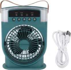 Portable Air Conditioner, Personal Desk Misting Humidifier Fan With Timing Function, Adjustable 600ml USB Rechargeable Mini Evaporative Air Cooler For Home Room Office