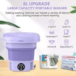 Portable Washing Machine And Dryer Combo, 8L Mini Folding Washing Machine Portable With Disinfection Function, Small Portable Washer And Dryer Combo For Apartments, Dorm, Camping, RV, Travel Laundry -Appliantrix Cheap Store 71yQHngqu L. AC SL1500
