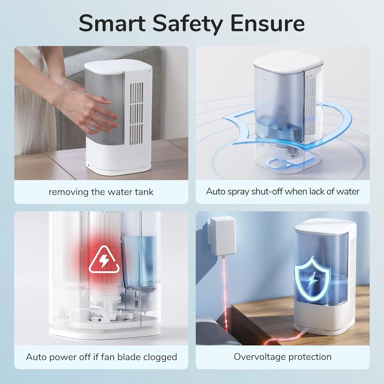 JISULIFE Air Water Cooling Fan, Desk Air Conditioner Fan With 3 Speed Setting 3 Oscillation, Personal Air Cooler With 1.1L Water Tank, Evaporative Cooler & Humidifier For Home, Office, Sleep, Exercise 6 JISULIFE Air Water Cooling Fan, Desk Air Conditioner Fan With 3 Speed Setting 3 Oscillation, Personal Air Cooler With 1.1L Water Tank, Evaporative Cooler & Humidifier For Home, Office, Sleep, Exercise - Image 6