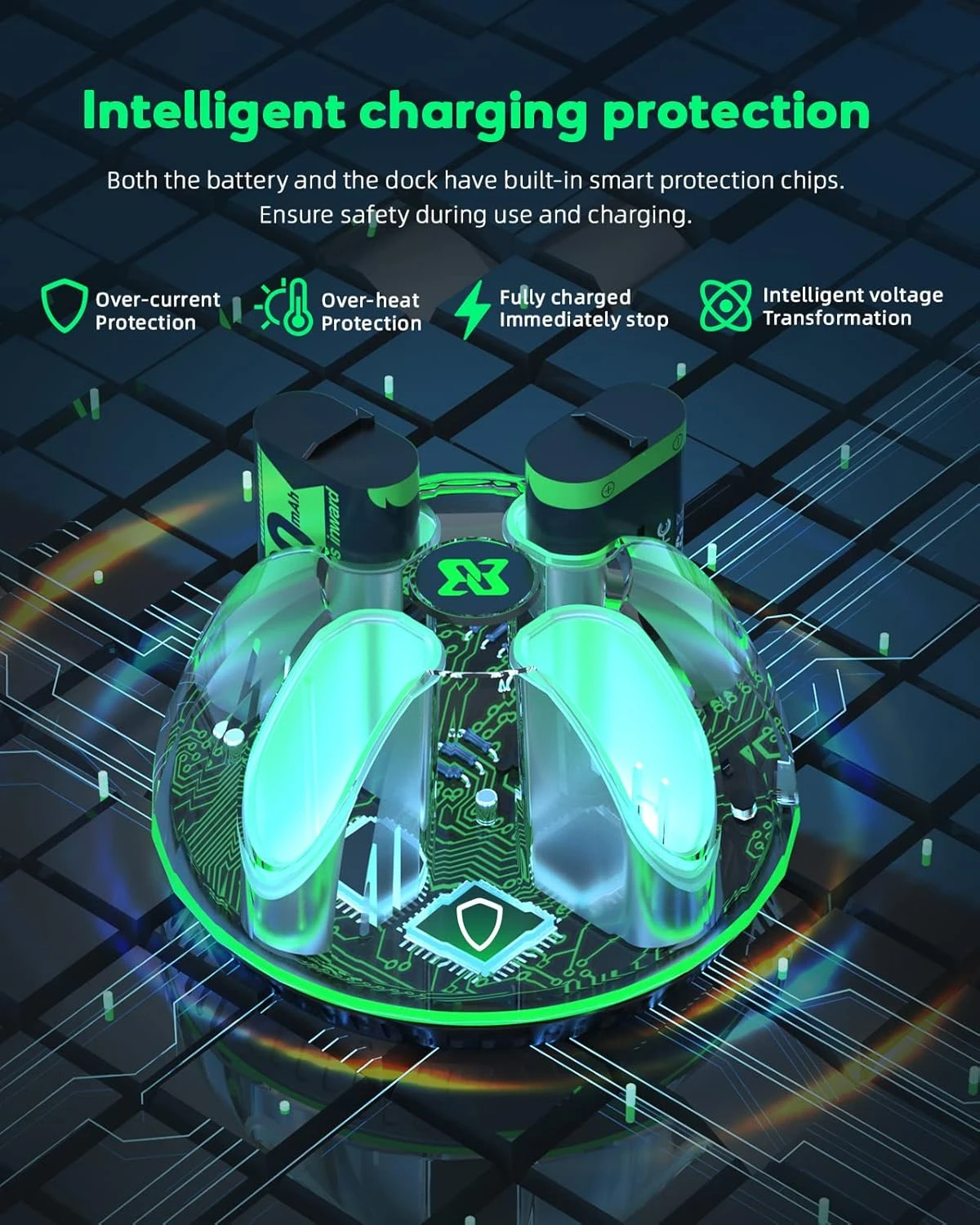 Rechargeable Battery Pack For Xbox Controller,4x2600mAh Batteries With Charger,Rechargeable Batteries Charger Station Compatible With Xbox Series X|S/Xbox One/Xbox One S/X/Elite Controller 7 Rechargeable Battery Pack For Xbox Controller,4x2600mAh Batteries With Charger,Rechargeable Batteries Charger Station Compatible With Xbox Series X|S/Xbox One/Xbox One S/X/Elite Controller - Image 7