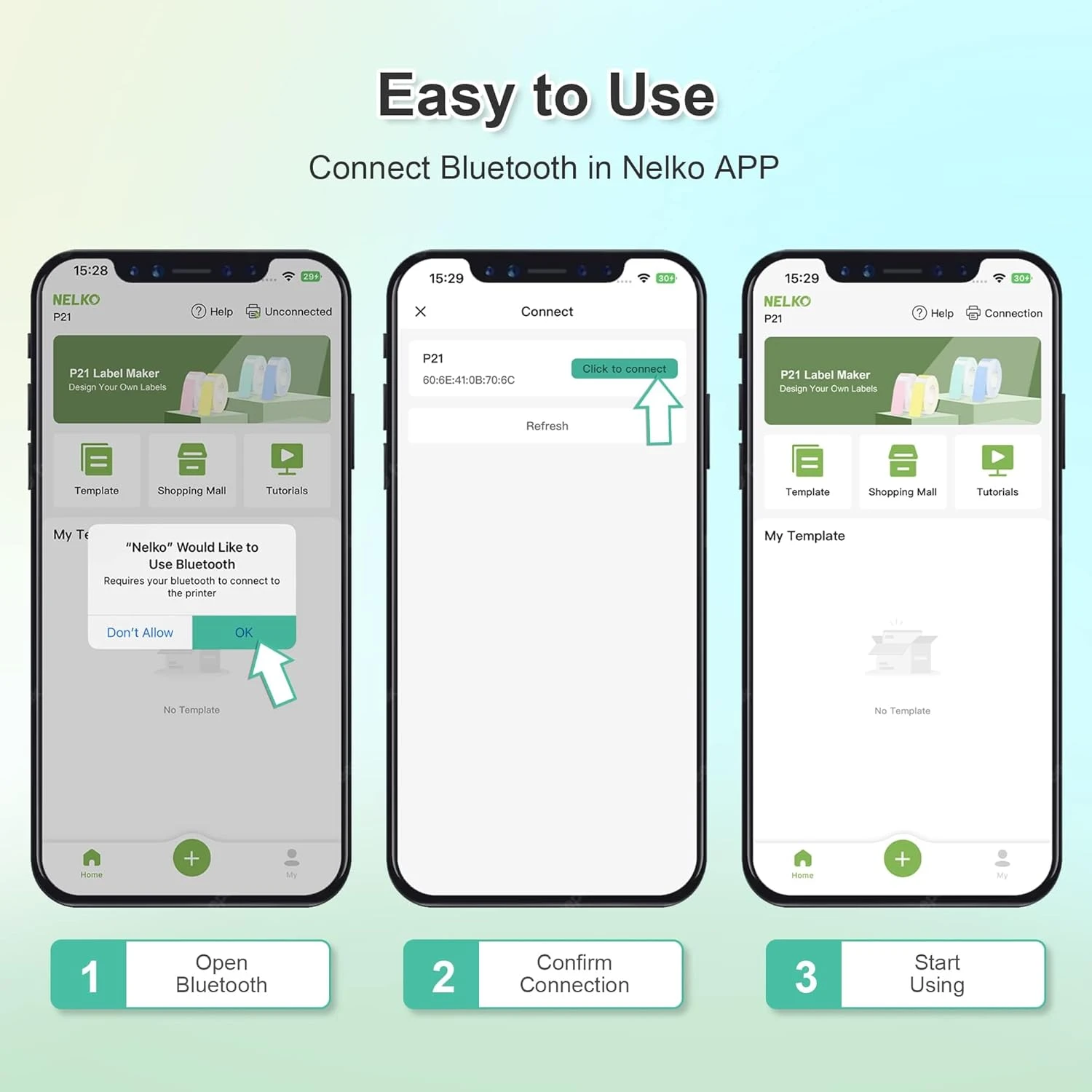 NELKO Label Maker Machine With Tape, P21 Portable Bluetooth Label Printer, Wireless Built-in Cutter Sticker Maker Mini Label Makers With Multiple Templates For Organizing Storage Office Home, White 6 NELKO Label Maker Machine With Tape, P21 Portable Bluetooth Label Printer, Wireless Built-in Cutter Sticker Maker Mini Label Makers With Multiple Templates For Organizing Storage Office Home, White - Image 6