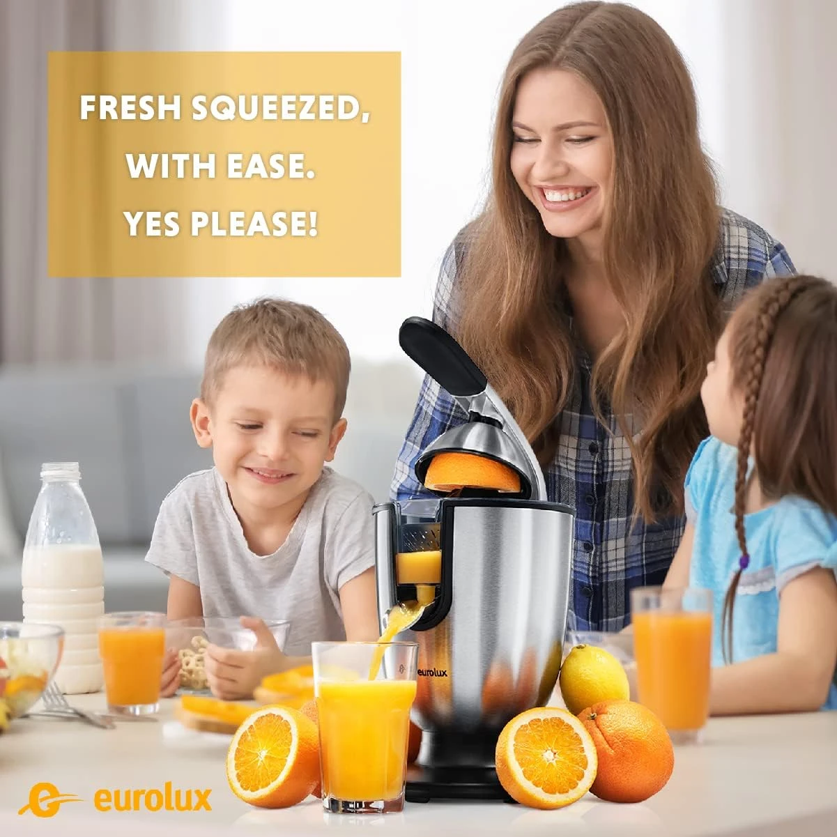 Eurolux Electric Citrus Juicer Squeezer, For Orange, Lemon, Grapefruit, Stainless Steel 160 Watts Of Power Soft Grip Handle And Cone Lid For Easy Use (ELCJ-1700S) 7 Eurolux Electric Citrus Juicer Squeezer, For Orange, Lemon, Grapefruit, Stainless Steel 160 Watts Of Power Soft Grip Handle And Cone Lid For Easy Use (ELCJ-1700S) - Image 7