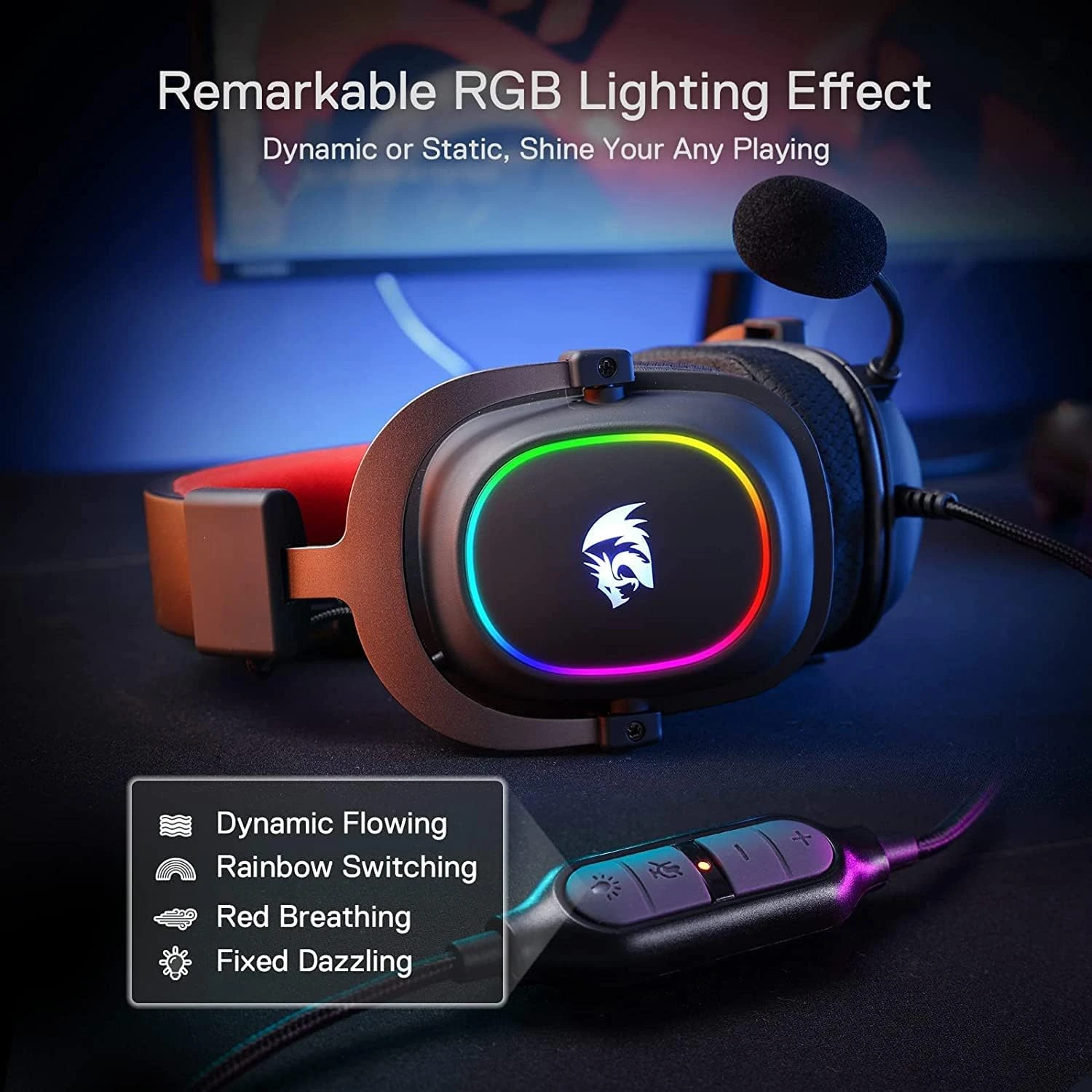 Redragon H510 Zeus-X RGB Wired Gaming Headset - 7.1 Surround Sound - 53MM Audio Drivers In Memory Foam Ear Pads W/Durable Fabric Cover- Multi Platforms Headphone - USB Powered For PC/PS4/NS 4 Redragon H510 Zeus-X RGB Wired Gaming Headset - 7.1 Surround Sound - 53MM Audio Drivers In Memory Foam Ear Pads W/Durable Fabric Cover- Multi Platforms Headphone - USB Powered For PC/PS4/NS - Image 4