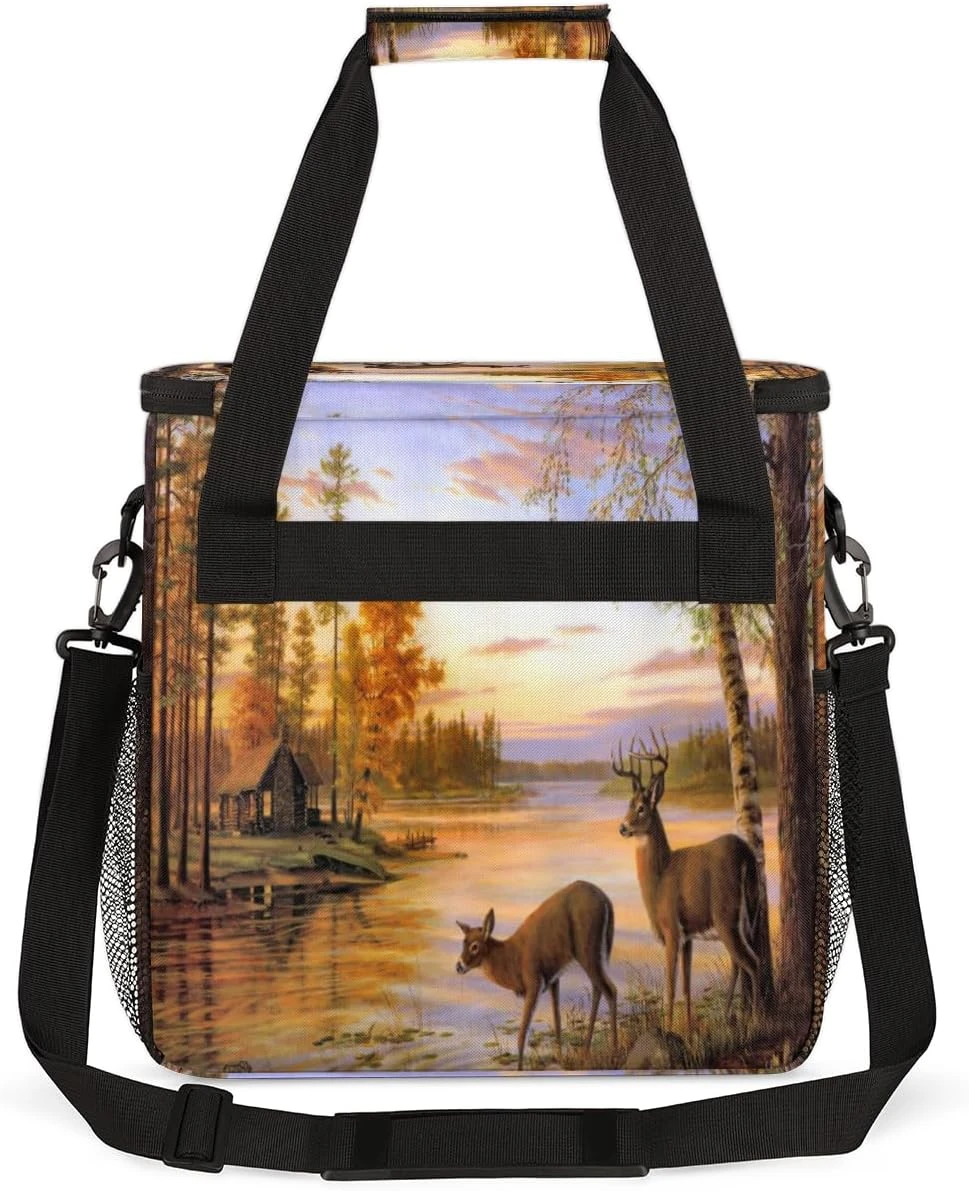 Cfpolar Coffee Maker Carrying Bag Sunset River Fall Deer Travel Coffee Machine Bag Carrying Organizer Case Portable Single Serve Coffee Brewer Tote Bag Storage Bag For Camping Picnic 6 Cfpolar Coffee Maker Carrying Bag Sunset River Fall Deer Travel Coffee Machine Bag Carrying Organizer Case Portable Single Serve Coffee Brewer Tote Bag Storage Bag For Camping Picnic - Image 6