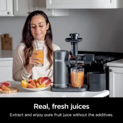 Ninja JC151 NeverClog Cold Press Juicer, Powerful Slow Juicer With Total Pulp Control, Countertop, Electric, 2 Pulp Functions, Dishwasher Safe, 2nd Generation, Charcoal -Appliantrix Cheap Store 81 ynjL6gCL. AC SL1500