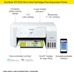 Epson® Epson EcoTank ET-2720 Wireless Color All-in-One Supertank Printer With Scanner And Copier - White -Appliantrix Cheap Store 811oRmw82HL. AC SL1500