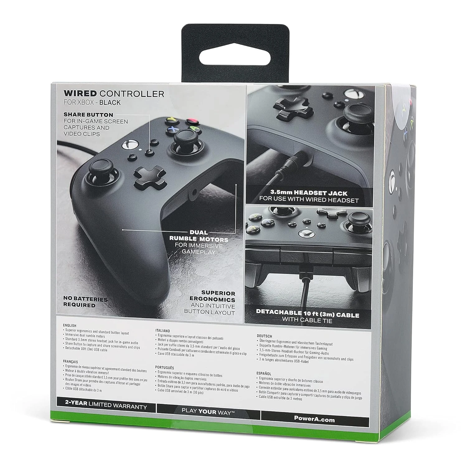 PowerA Wired Controller For Xbox Series X|S - Black, Gamepad, Video Game Controller Works With Xbox One 11 PowerA Wired Controller For Xbox Series X|S - Black, Gamepad, Video Game Controller Works With Xbox One - Image 11