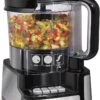 Hamilton Beach Stack & Snap Food Processor And Vegetable Chopper, BPA Free, Stainless Steel Blades, 12 Cup Bowl, 2-Speed 450 Watt Motor, Black (70725A)