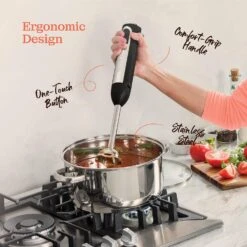 Powerful Immersion Blender, Electric Hand Blender 500 Watt With Turbo Mode, Detachable Base. Handheld Kitchen Gadget Blender Stick For Soup, Smoothie, Puree, Baby Food, 304 Stainless Steel Blades -Appliantrix Cheap Store 812mSEriWeL. AC SL1500