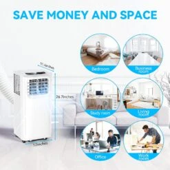 Portable Air Conditioners, 8500 BTU Portable AC Uint With Dehumidifier & Fan Mode For Room Up To 350 Sq.Ft, 3-in-1 Room Air Conditioner With Remote, 24Hrs Timer, Installation Kit For Home Office -Appliantrix Cheap Store 812q21pMRL. AC SL1500