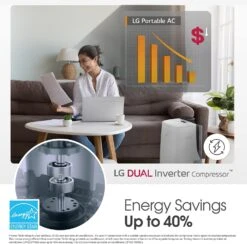 LG 10000 BTU Portable Air Conditioners Dual Inverter [2023 New] Wheels Easy Install & Mobility WiFi Enabled App Ultra-Quite Cools 450 Sq.Ft 3-in-1 Air Conditioner AC Unit Home Room White LP1022FVSM -Appliantrix Cheap Store 813UJlaoeWL. AC SL1500