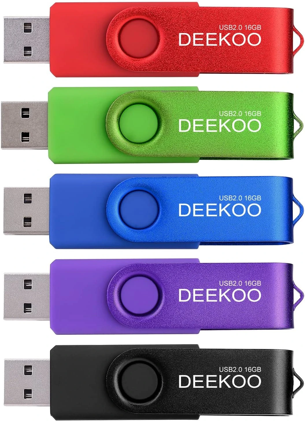 DEEKOO Flash Drive 16GB Thumb Drives Memory Sticks Jump Drive 5Pack 16GB USB 2.0 Flash Drives Mixed Colors: Black Red Blue Purple Green 1 DEEKOO Flash Drive 16GB Thumb Drives Memory Sticks Jump Drive 5Pack 16GB USB 2.0 Flash Drives Mixed Colors: Black Red Blue Purple Green