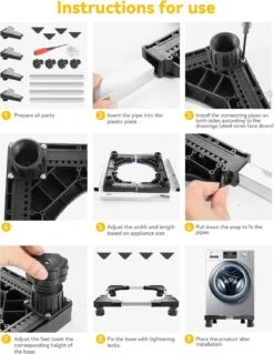 Adjustable Mini Fridge Stand, Mini Fridge Organizer Accessories Universal Stand, Mini Fridge Cabinet, Mini Fridge Stand With Storage, For Dryer, Washing Machine, Refrigerator Furniture Sliders -Appliantrix Cheap Store 815ROakMS3L. AC SL1500