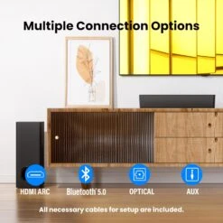 PHEANOO 2.1 Compact Sound Bars For TV With Subwoofer, HDMI ARC/Bluetooth 5.0/Optical/AUX/RCA Connection, Remote Control, Adjustable Bass, Wall Mountable – P15, 140W, 16 Inch 8 PHEANOO 2.1 Compact Sound Bars For TV With Subwoofer, HDMI ARC/Bluetooth 5.0/Optical/AUX/RCA Connection, Remote Control, Adjustable Bass, Wall Mountable – P15, 140W, 16 Inch -Appliantrix Cheap Store 815mkkSTJEL. AC SL1500