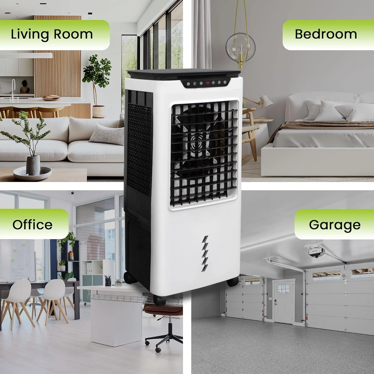 Gorilla Gadgets Premium Indoor Air Cooler 1,100 Sq Ft / 5300 CFM, Portable & Modern Design, Wind Oscillation, 9.6 Gallon Water Tank, 4 Caster Wheels, Remote Included (LBW-6500RC) 9 Gorilla Gadgets Premium Indoor Air Cooler 1,100 Sq Ft / 5300 CFM, Portable & Modern Design, Wind Oscillation, 9.6 Gallon Water Tank, 4 Caster Wheels, Remote Included (LBW-6500RC) - Image 9