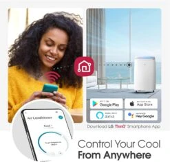 LG 10000 BTU Portable Air Conditioners Dual Inverter [2023 New] Wheels Easy Install & Mobility WiFi Enabled App Ultra-Quite Cools 450 Sq.Ft 3-in-1 Air Conditioner AC Unit Home Room White LP1022FVSM -Appliantrix Cheap Store 81AhbVuGggL. AC SL1500