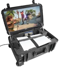 Case Club Pro Gaming Station To Fit Playstation 5.with Built-in 24" 1080p Monitor, Cooling Fans. Fits PS5 (Disc Or Digital), Controllers, Games, (PS5 NOT Included) 1MS / 144 Hertz