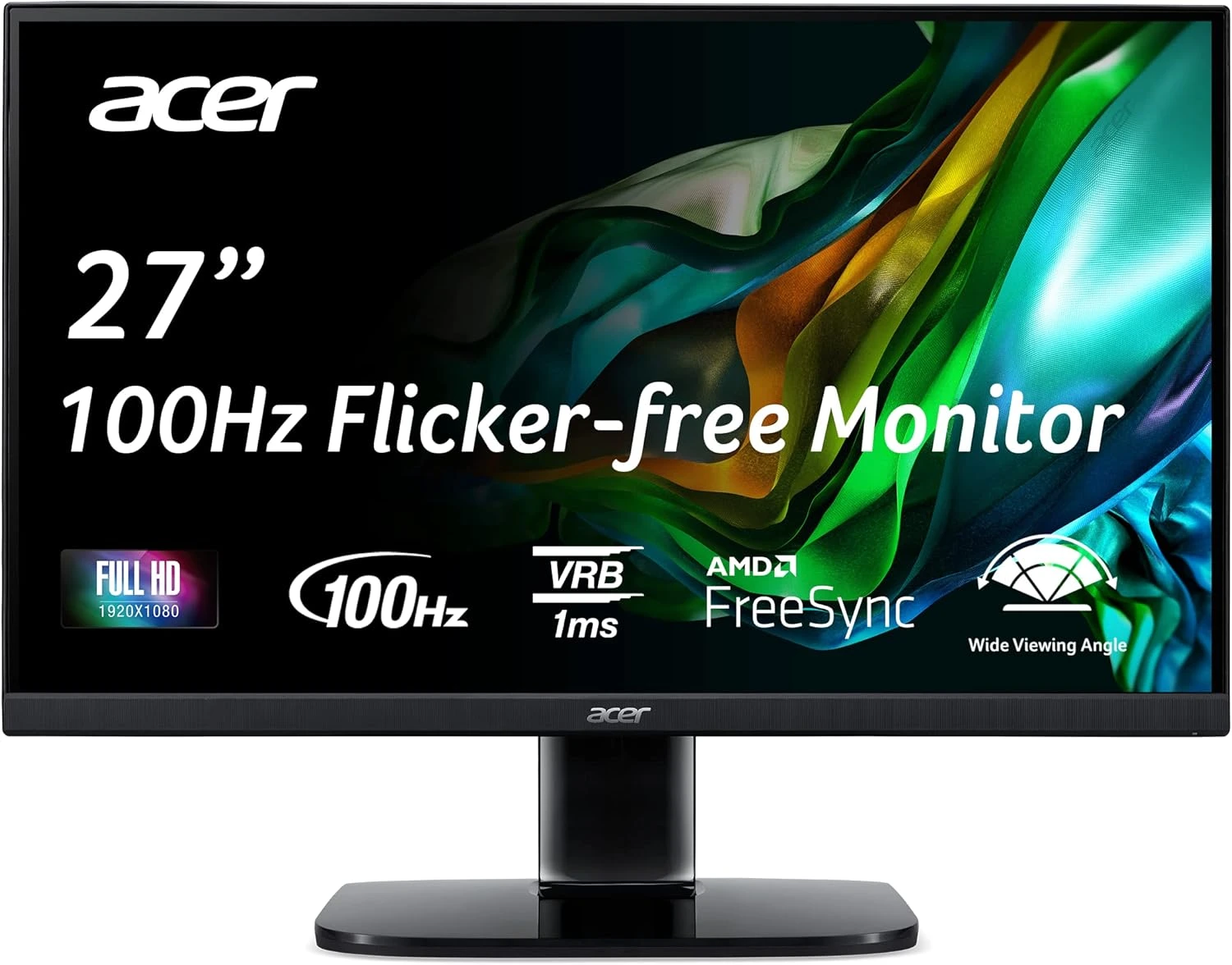 Acer KB272 EBI 27" IPS Full HD (1920 X 1080) Zero-Frame Gaming Office Monitor | AMD FreeSync Technology | Up To 100Hz Refresh | 1ms (VRB) | Low Blue Light | Tilt | HDMI & VGA Ports,Black 1 Acer KB272 EBI 27" IPS Full HD (1920 X 1080) Zero-Frame Gaming Office Monitor | AMD FreeSync Technology | Up To 100Hz Refresh | 1ms (VRB) | Low Blue Light | Tilt | HDMI & VGA Ports,Black