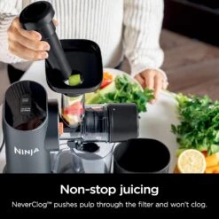 Ninja JC151 NeverClog Cold Press Juicer, Powerful Slow Juicer With Total Pulp Control, Countertop, Electric, 2 Pulp Functions, Dishwasher Safe, 2nd Generation, Charcoal -Appliantrix Cheap Store 81FlhVt1xfL. AC SL1500