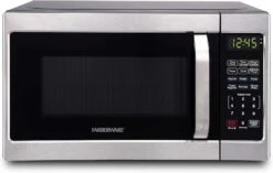 Farberware Countertop Microwave 700 Watts, 0.7 Cu Ft - Microwave Oven With LED Lighting And Child Lock - Perfect For Apartments And Dorms - Easy Clean Stainless Steel
