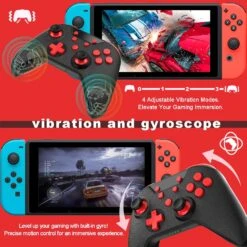 GCHT GAMING Switch Controller, Wireless Pro Controller For Switch/Switch Lite/Switch OLED Switch Remote Gamepad With Paddles,One-Key Wakeup, Turbo, Dual Vibration, 6-Axis Gyroscope (Black Red) -Appliantrix Cheap Store 81QMFRpIfTL. AC SL1500