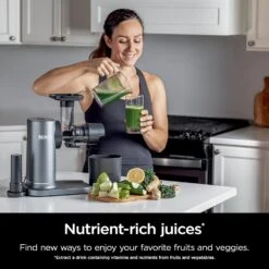 Ninja JC151 NeverClog Cold Press Juicer, Powerful Slow Juicer With Total Pulp Control, Countertop, Electric, 2 Pulp Functions, Dishwasher Safe, 2nd Generation, Charcoal -Appliantrix Cheap Store 81Rw1oHw0wL. AC SL1500