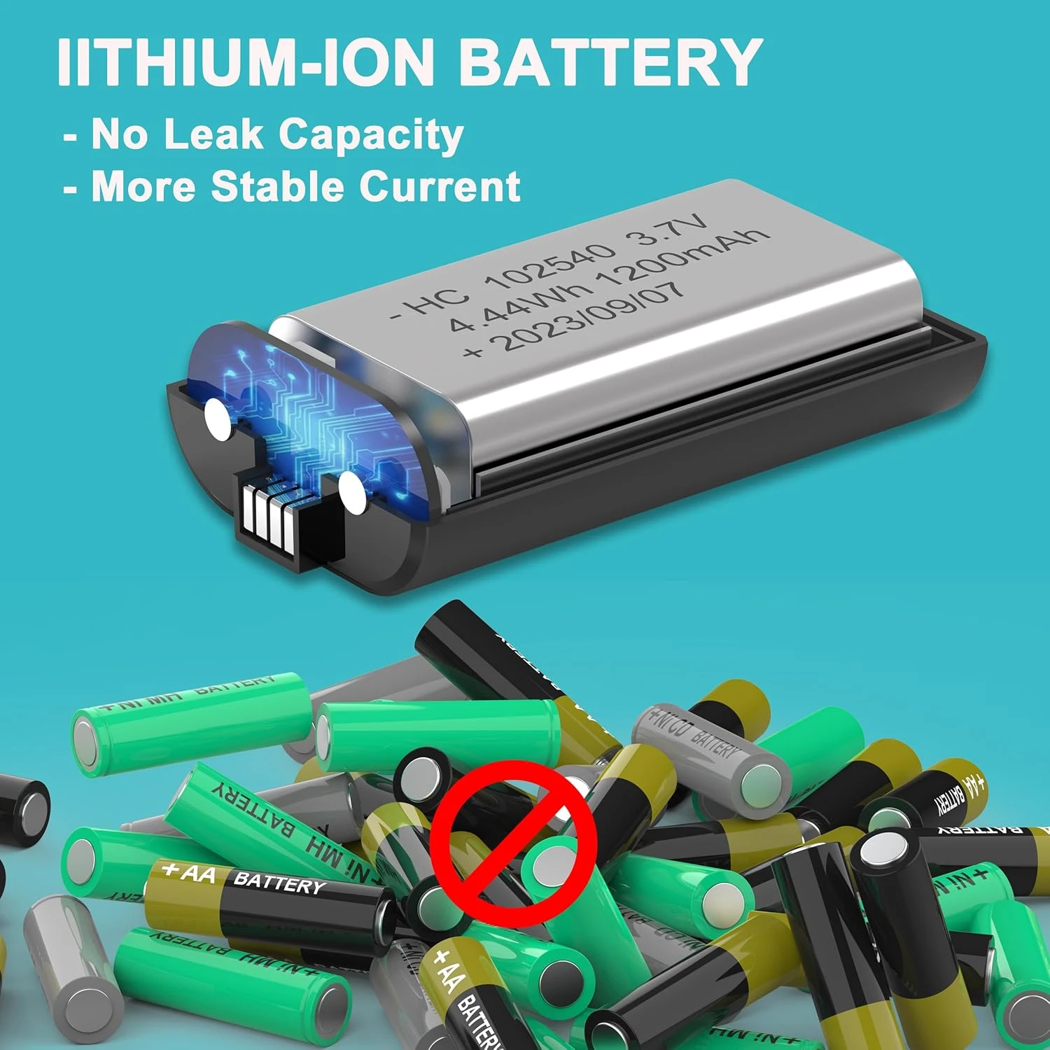Rechargeable Battery Pack For Xbox One Controller,2x1200mAh Lithium Xbox Batteries+2x8.2Ft Micro USB Charging Cable+2pcs Handle Battery Cover Black For Xbox One/Xbox One S|X/Xbox One Elite Controllers 7 Rechargeable Battery Pack For Xbox One Controller,2x1200mAh Lithium Xbox Batteries+2x8.2Ft Micro USB Charging Cable+2pcs Handle Battery Cover Black For Xbox One/Xbox One S|X/Xbox One Elite Controllers - Image 7