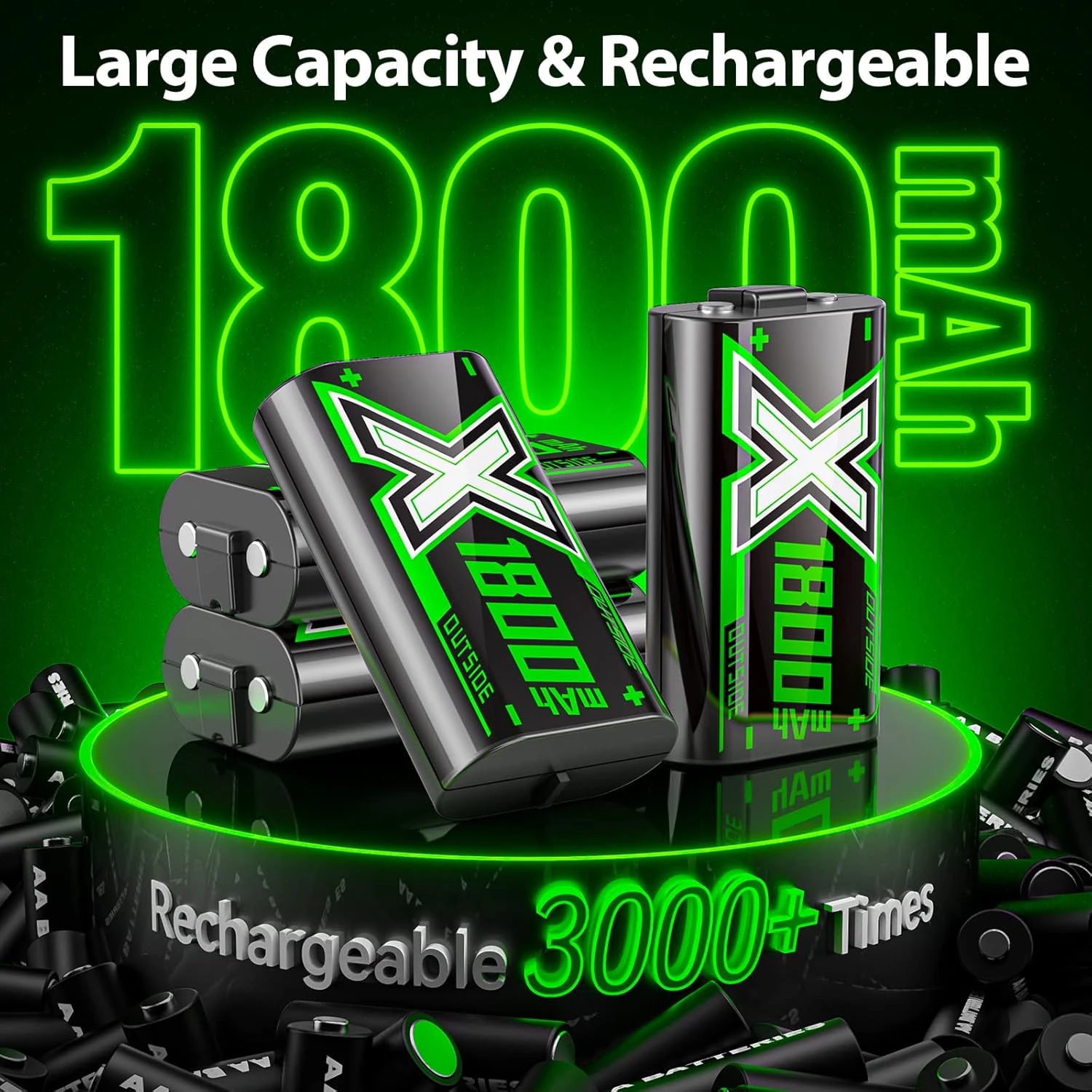 Kytok Rechargeable Battery Pack, Battery Charger Compatible With Xbox One/Series X|S/Xbox Elite Controller, 4 X 1800 MAh Controller Battery Pack Replacement For Xbox Series X|S/Xbox One Controller 3 Kytok Rechargeable Battery Pack, Battery Charger Compatible With Xbox One/Series X|S/Xbox Elite Controller, 4 X 1800 MAh Controller Battery Pack Replacement For Xbox Series X|S/Xbox One Controller - Image 3