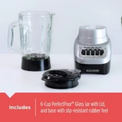 Black & Decker BLACK+DECKER PowerCrush Multi-Function Blender With 6-Cup Glass Jar, 4 Speed Settings, Silver -Appliantrix Cheap Store 81SjX5YYL. AC SL1500