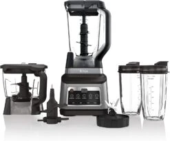 Ninja BN801 Professional Plus Kitchen System, 1400 WP, 5 Functions For Smoothies, Chopping, Dough & More With Auto IQ, 72-oz.* Blender Pitcher, 64-oz. Processor Bowl, (2) 24-oz. To-Go Cups, Grey
