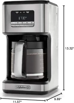 Calphalon Coffee Maker, Programmable Coffee Machine With Glass Carafe, 14 Cups, Stainless Steel -Appliantrix Cheap Store 81WcKKjrQtL. AC SL1500