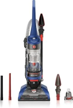 Hoover WindTunnel 2 Whole House Rewind Corded Bagless Upright Vacuum Cleaner With Hepa Media Filtration,UH71250, Blue, 16.1 Lbs
